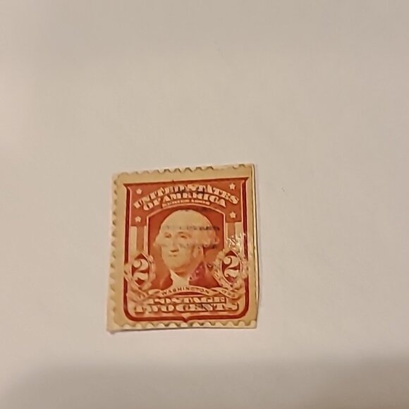 George WASHINGTON Red 2 Cent USED Postage Stamp Vintage Vtg Mail - Picture 4 of 5